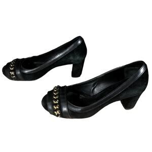 Tory Burch Women's Black Suede Platform Heels Size 8